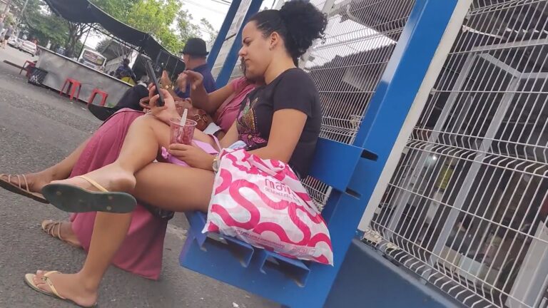 candid feet in bus stop