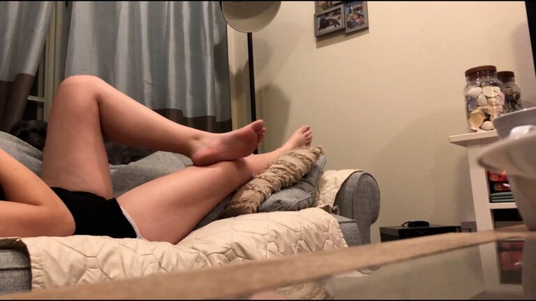 candid feet on couch